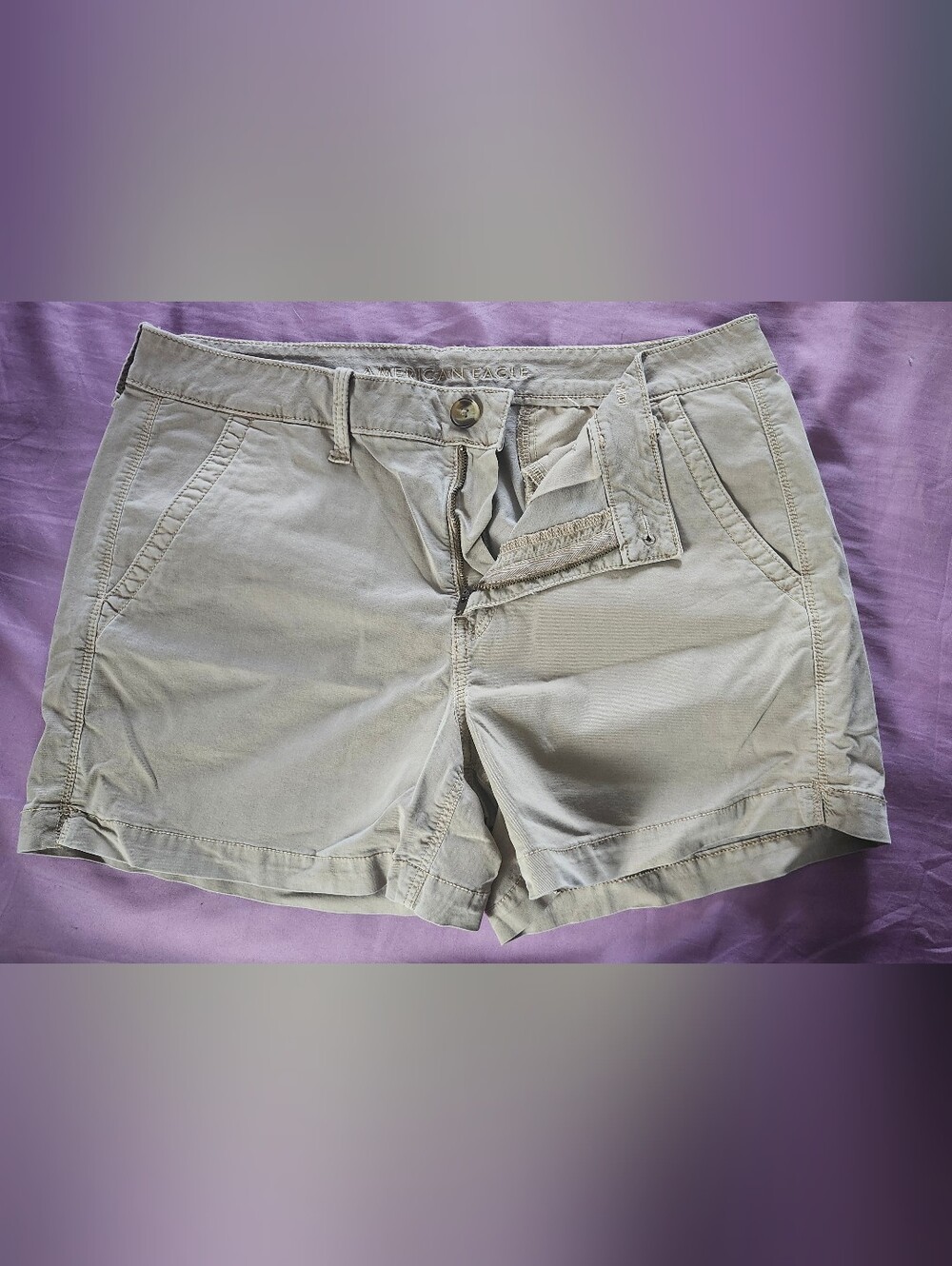 American Eagle Outfitters Women’s Light Khaki Flat Front Shorts
